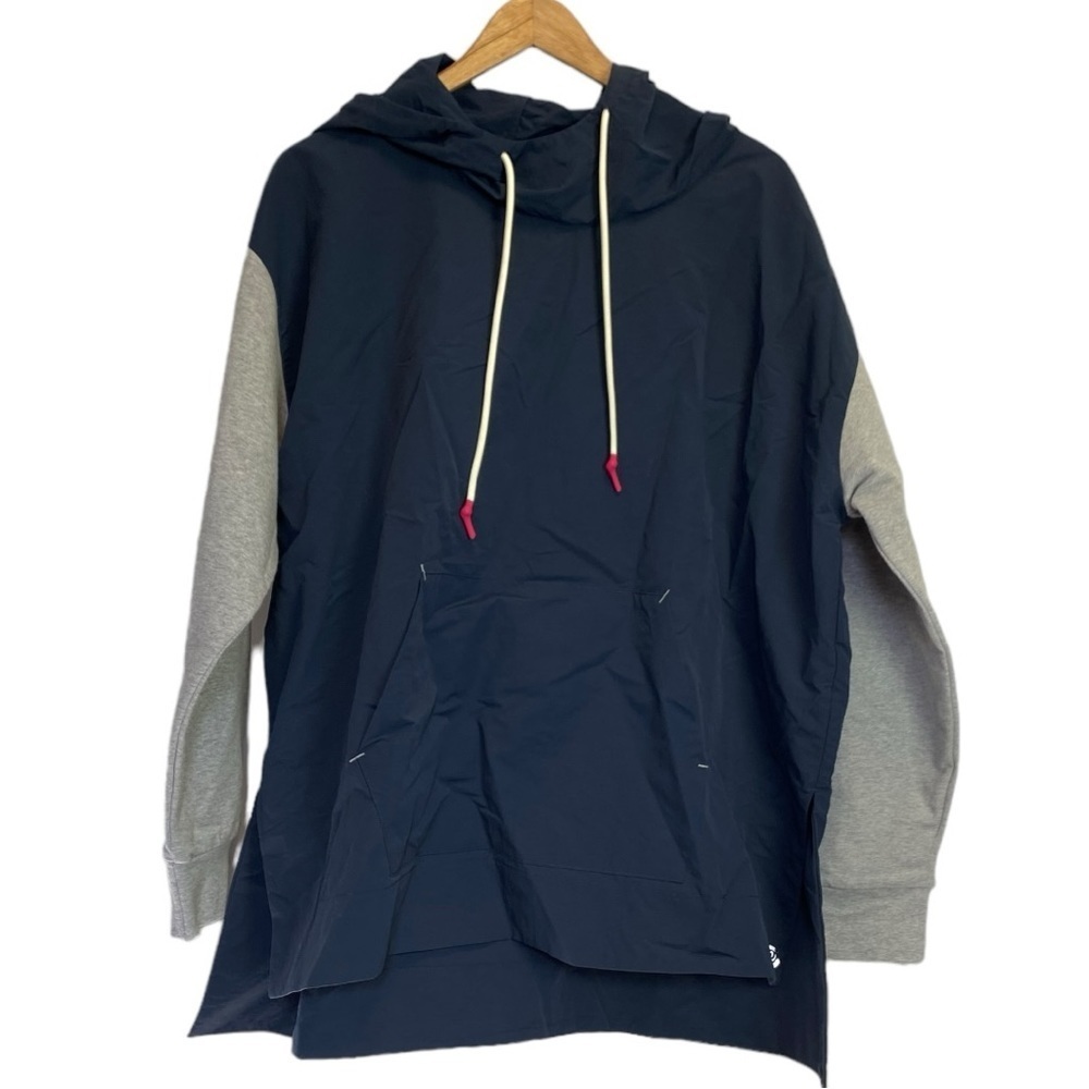 Calme by Johnny Was Nylon Hooded Pullover navy gray